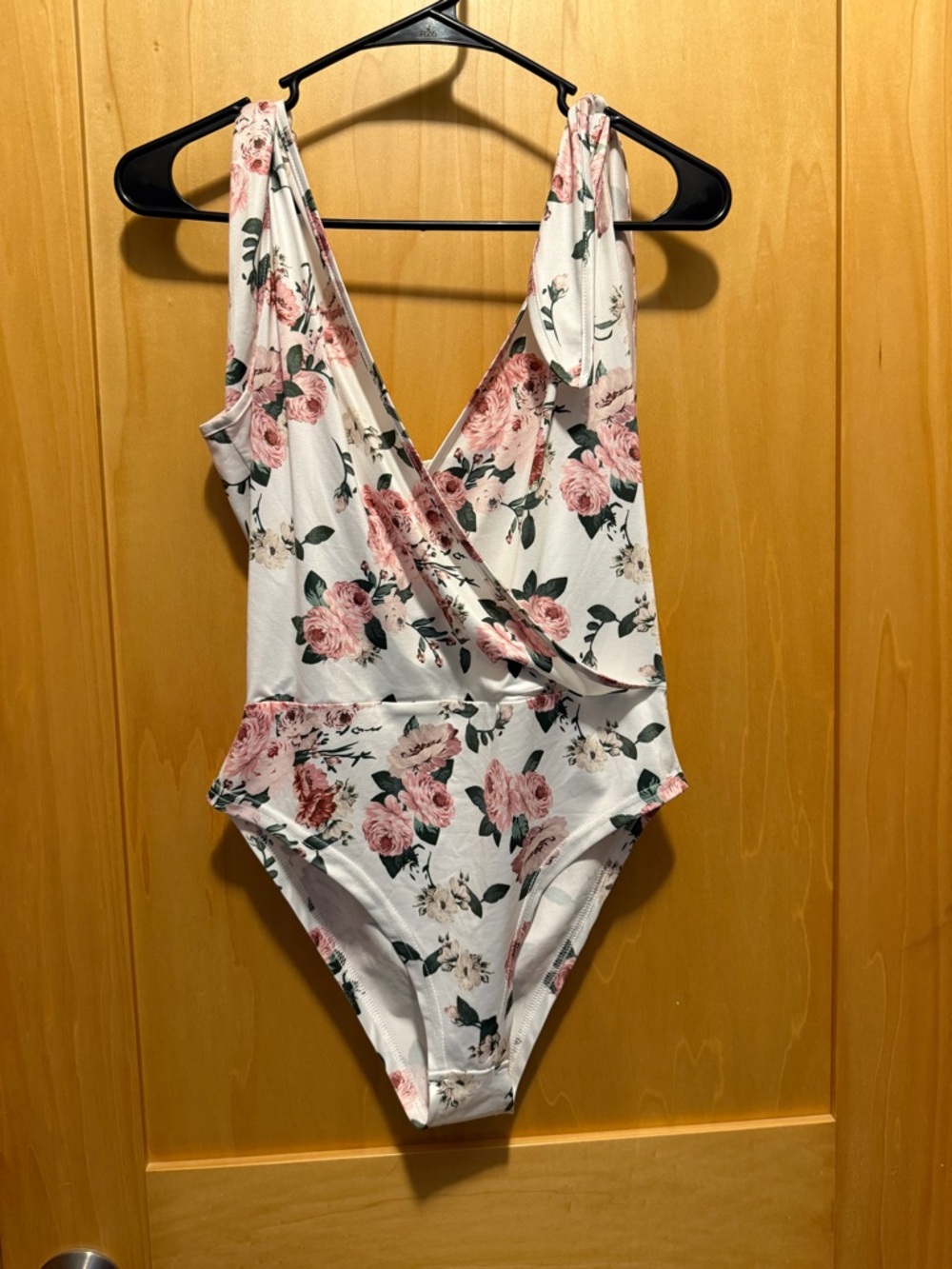 Floral Wrap One-Piece body suit in White and Pink